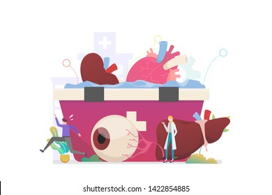Organ Donation Vector Concept Illustration, Suitable for web landing page, ui, mobile app, editorial design, flyer, banner, and other related occasion