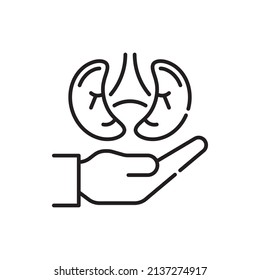 Organ Donation Vector Outline Icon design illustration. EPS 10 File on White background