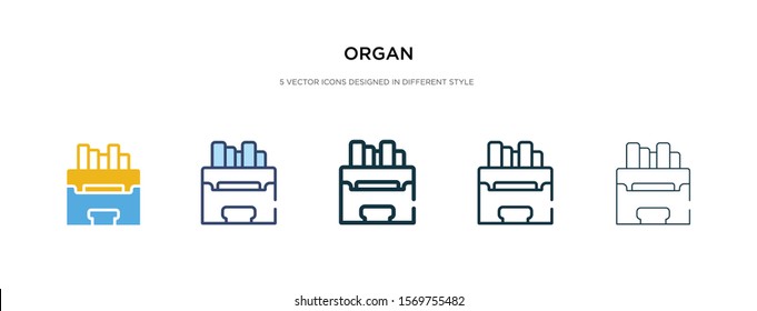 organ icon in different style vector illustration. two colored and black organ vector icons designed in filled, outline, line and stroke style can be used for web, mobile, ui