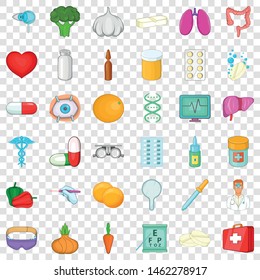 Organ icons set. Cartoon style of 36 organ vector icons for web for any design