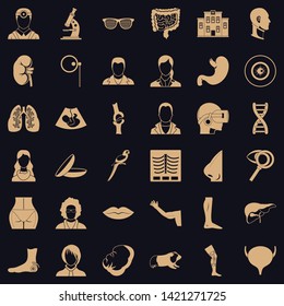 Organ icons set. Simple set of 36 organ vector icons for web for any design