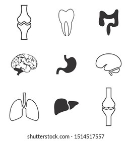 Organ icons set. Vector illustration