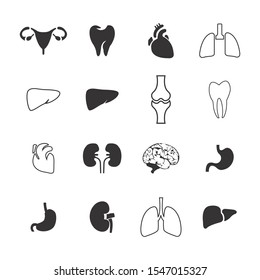 Organ icons set. Vector illustration