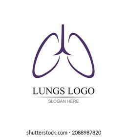 organ lungs logo illustration design template vector