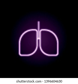 organ lungs neon icon. Elements of hospital set. Simple icon for websites, web design, mobile app, info graphics