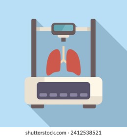 Organ printer bioprinting icon flat vector. Organ monitor. Cellular future