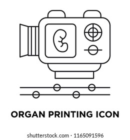 Organ printing icon vector isolated on white background, Organ printing transparent sign