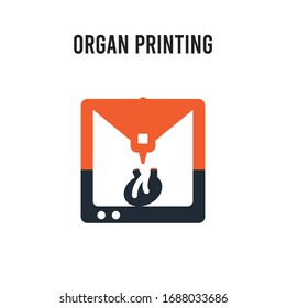 Organ printing vector icon on white background. Red and black colored Organ printing icon. Simple element illustration sign symbol EPS