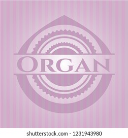 Organ retro style pink emblem