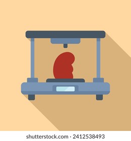 Organ science surgery icon flat vector. Computer future. Inkjet monitor