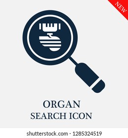 Organ search icon. Editable Organ search icon for web or mobile.