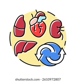 organ transplant surgery hospital color icon vector. organ transplant surgery hospital sign. isolated symbol illustration