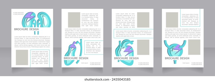 Organ transplantation clinic promo blank brochure layout design. Vertical poster template set with empty copy space for text. Premade corporate reports collection. Editable flyer paper pages