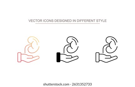 Ícone de transplante de órgão design com fundo branco ilustração de stock