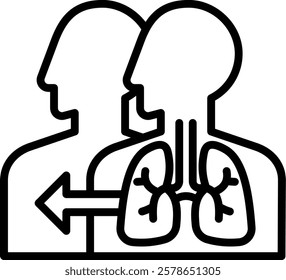 Organ Transplantation Icon Line Vector Illustration