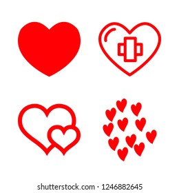 organ vector set. With heart and hearts icons in set