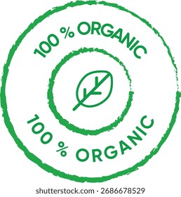 Orgânico 100% com traços orgânicos em torno de vetores eps 