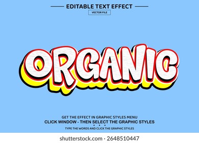 Organic 3D editable text effect template