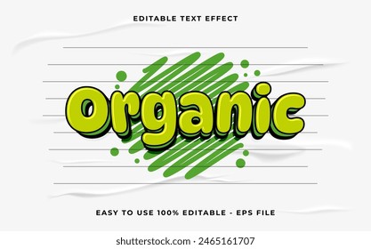 organic 3d editable vector text effect. simple style text effect.