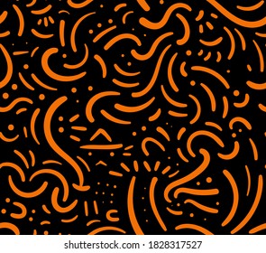 Organic 80's style shapes with funny faces seamless pattern