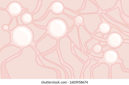 Organic abstract background with bubbles. Hand drawn vector illustration.