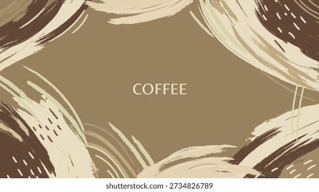 Fondo abstracto orgánico en tonos marrones y beige cálidos. Texturas terrosas dibujadas a mano perfectas para la marca de cafetería, menús de cafetería y diseño de empaques.