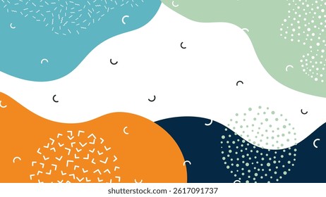 Organic Abstract Background with Wavy Shapes. Fluid organic shapes in colorful tones with textured design, perfect for modern backdrops.