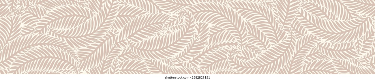 Organic Abstract floral palm leaves seamless pattern background.