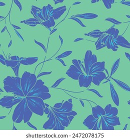 Organic abstract flowers shapes floral pattern. leaf and flower shape organic seamless pattern. leaves silhouette summer seamless pattern modern vector style on white background.