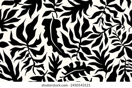 Organic abstract leaves shapes floral pattern. floral leaf pattern.