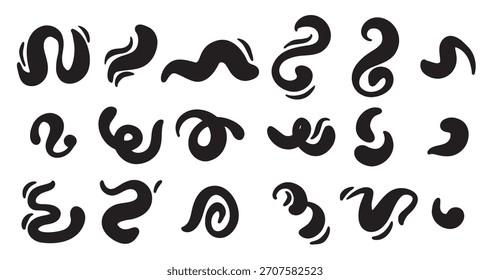 Líquido abstracto orgánico Pintura irregular Blobs Conjunto audaz Salpicaduras de fluido Formas onduladas Vector de colección