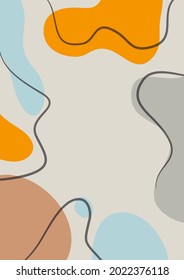 Organic Abstract Pastel Shapes Background, Memphis Style Background, Minimalist aesthetic