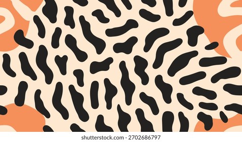 Organic abstract pattern with flowing shapes and textured elements.