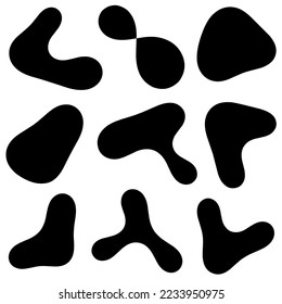 Organic abstract random shapes of blob using three outline for template design element or background design. Blob, simple line, aesthetic line, black color blob, blob set vector.