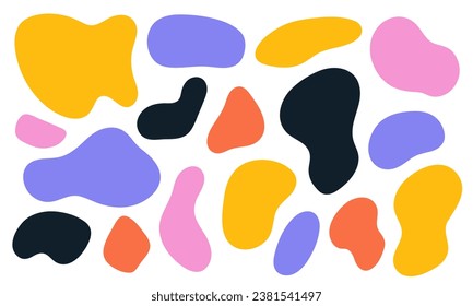 Organic abstract shapes collection. Trendy colorful blobs set