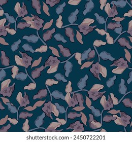 Organische abstrakte Formen Blumenmuster. Blatt- und Blumenform Organisches nahtloses Muster. Blätter Silhouette Sommer nahtloses Muster Moderner Vektorgrafik Stil auf weißem Hintergrund