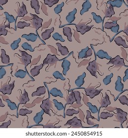 Organic abstract shapes floral pattern. leaf and flower shape organic seamless pattern. leaves silhouette summer seamless pattern modern vector style on white background