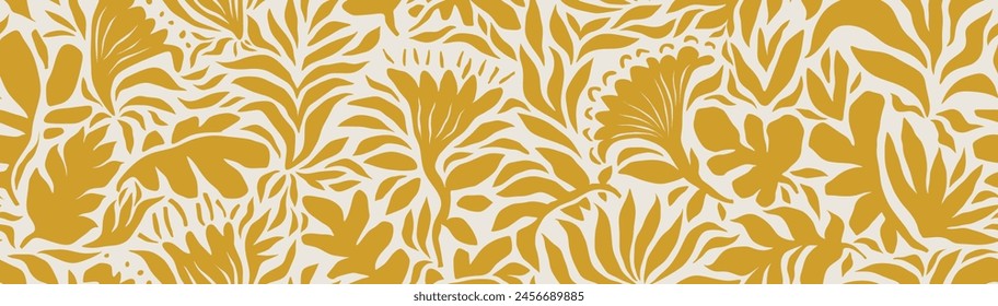 Organic abstract shapes floral pattern. leaf and flower shape organic seamless pattern. leaves silhouette summer pattern modern vector style on white background.
