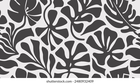 Organic abstract shapes floral pattern. leaf and flower shape organic seamless pattern.