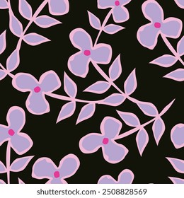 Organic abstract shapes floral pattern. leaf and flower shape organic seamless pattern. leaves silhouette summer seamless pattern modern vector style on white background