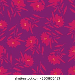 Organische abstrakte Formen Blumenmuster. Blatt und Blume Form organische nahtlose Muster. Blätter Silhouette Sommer nahtloses Muster modernen Vektorstil auf weißem Hintergrund