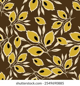 Organic abstract shapes floral pattern. leaf and flower shape organic seamless pattern. leaves silhouette summer seamless pattern modern vector style on white background