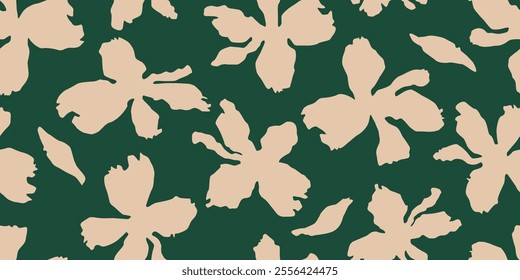 Organic abstract shapes floral pattern for fabric, textiles, clothing, wrapping paper, cover, banner, interior decor, wallpaper, backgrounds.