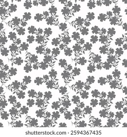 Organic abstract shapes floral pattern. leaf and flower shape organic seamless pattern. leaves silhouette summer seamless pattern modern vector style on white background