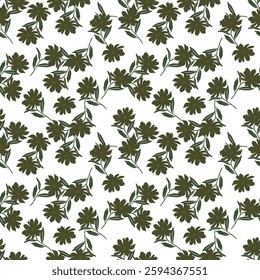 Organic abstract shapes floral pattern. leaf and flower shape organic seamless pattern. leaves silhouette summer seamless pattern modern vector style on white background