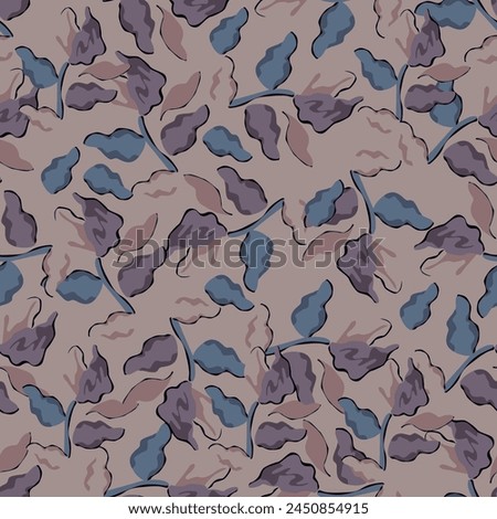 Organic abstract shapes floral pattern. leaf and flower shape organic seamless pattern. leaves silhouette summer seamless pattern modern vector style on white background