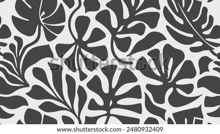 Organic abstract shapes floral pattern. leaf and flower shape organic seamless pattern.