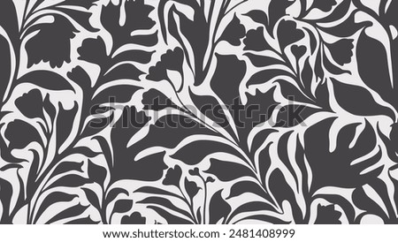 Organic abstract shapes floral pattern. leaf and flower shape organic seamless pattern.