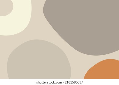 Organic abstract shapes in pastel colors. Neutral background in minimalist style. Contemporary vector Illustration. Cute shapes background