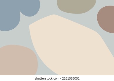 Organic abstract shapes in pastel colors. Neutral background in minimalist style. Contemporary vector Illustration. Cute shapes background